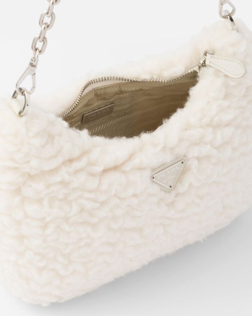 Prada White Re-Edition 2005 Wool And Cashmere Mini-Bag
