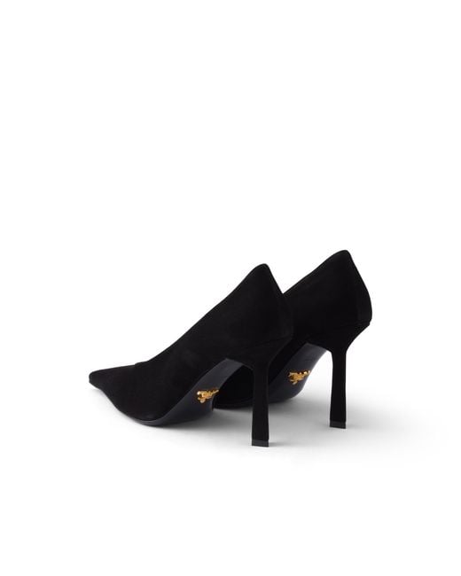 Prada Black Suede Pointy Toe Pumps