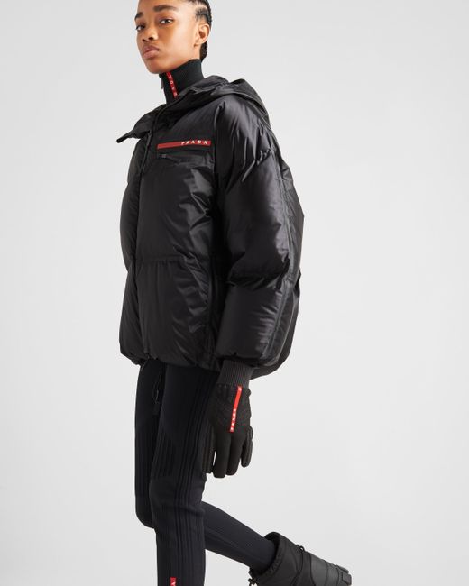 Prada Black Oversized Technical Re-Nylon Down Jacket