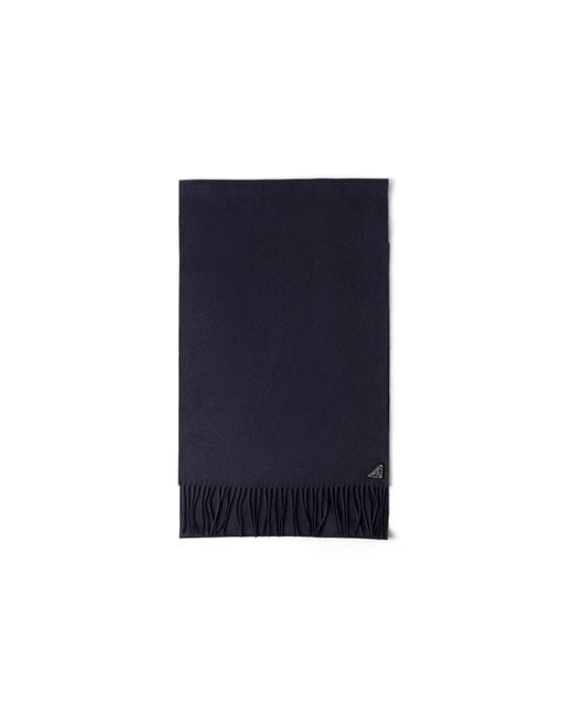 Prada Blue Silk And Cashmere Scarf for men