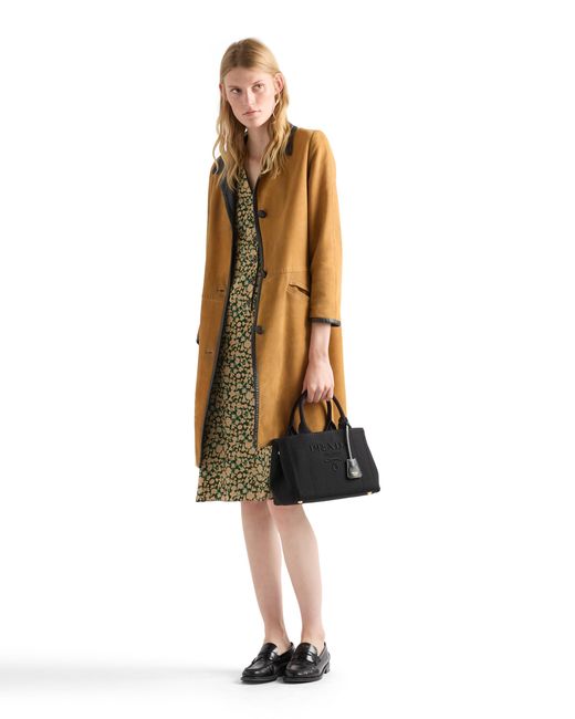 Prada Black Jardinière Small Cotton Canvas Bag