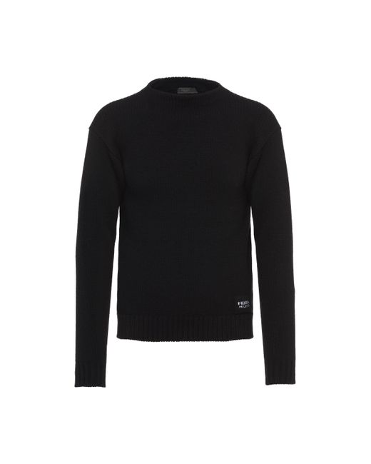 Prada Black Cashmere Boat-Neck Sweater for men