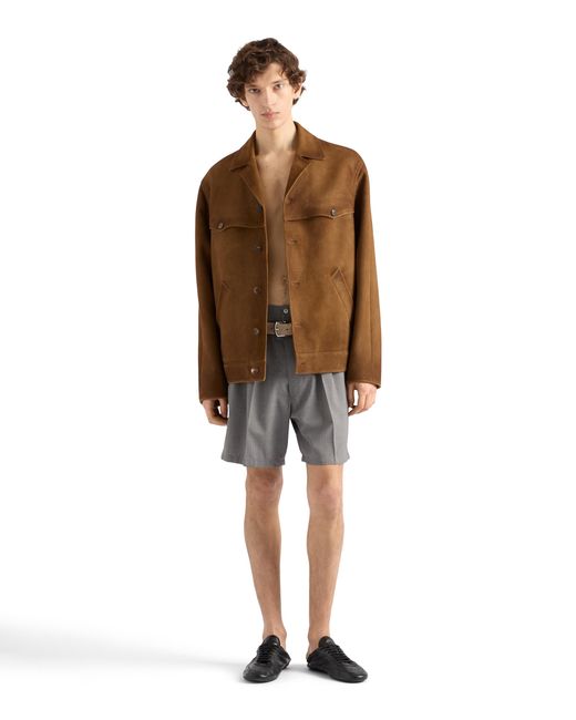 Leather Jackets Prada de hombre de color Brown