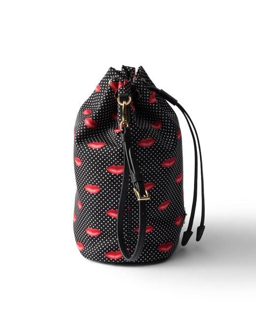 Prada White Printed Re-Nylon Pouch