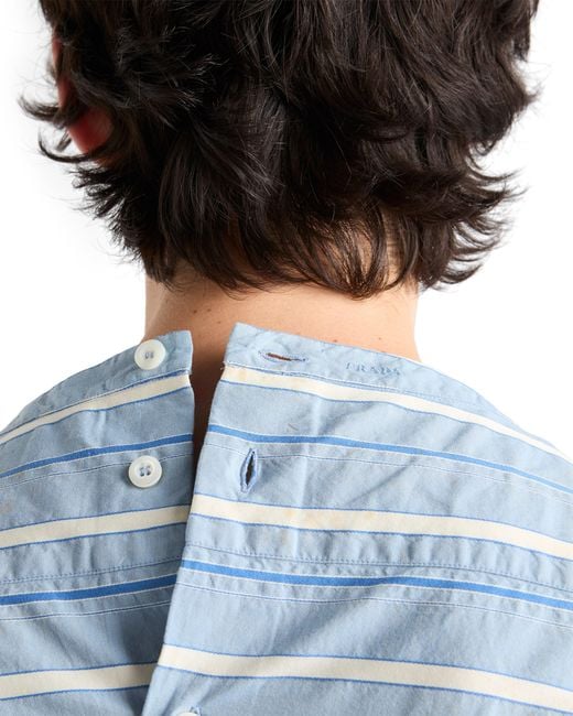 Prada Blue Cotton Shirt for men