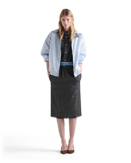Jupe En Chambray, Femme, Taille Prada en coloris Black