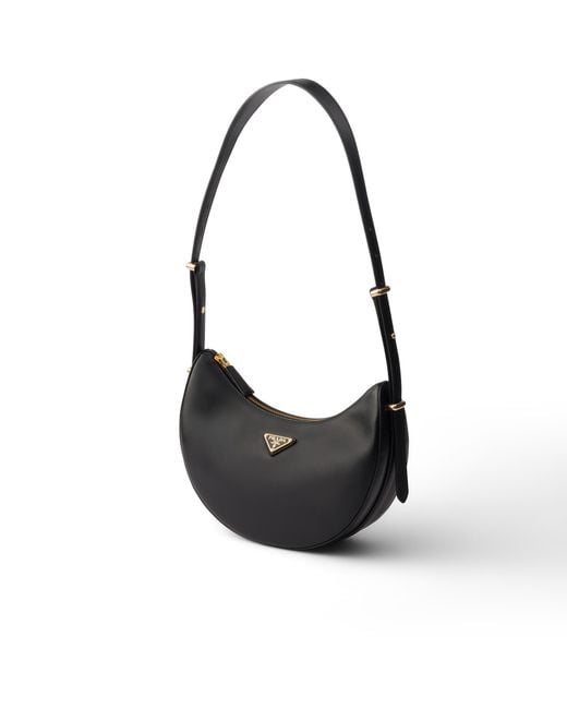 Prada Black Arqué Small Leather Shoulder Bag