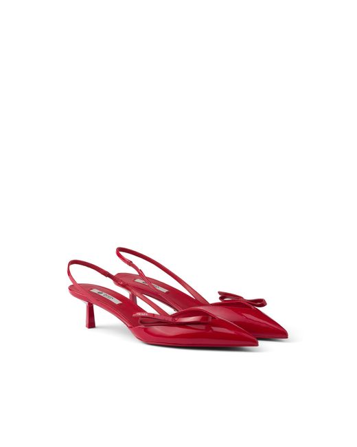 Prada Pink Patent Leather Slingback Pumps