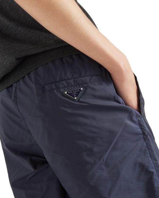 Prada Blue Re-nylon Swim Trunks for men
