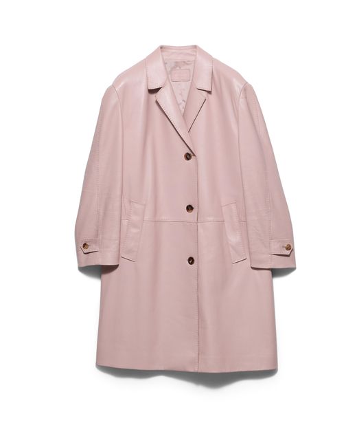 Prada Pink Nappa Leather Coat