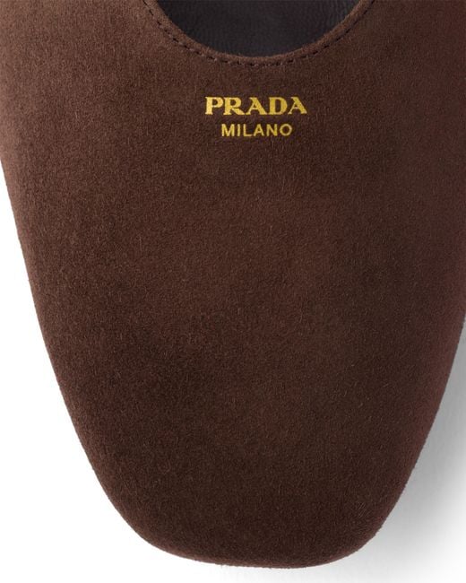 Prada Brown Suede Ballerinas