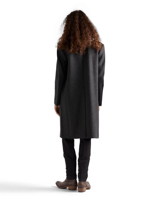 Prada Black Single-Breasted Wool Coat for men