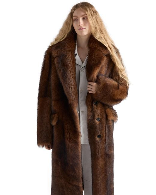 Prada Brown Shearling Coat