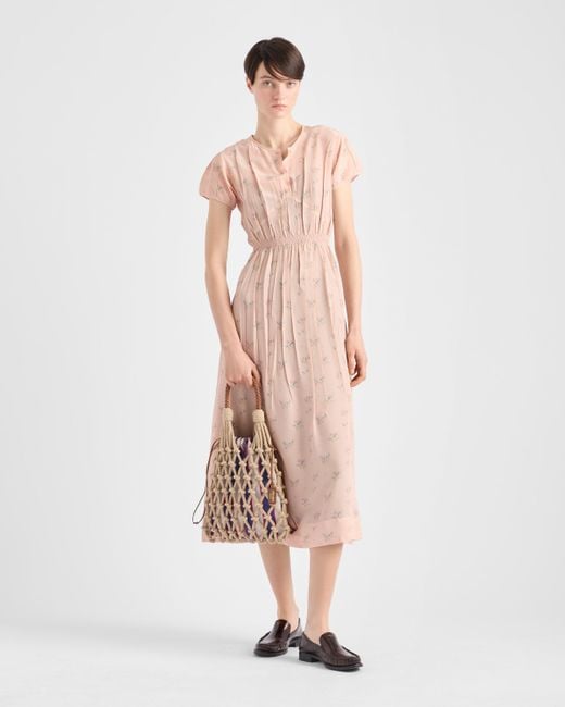 Prada Brown Noué Medium Cotton Macramé Bag