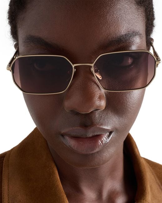Prada Pink Sunglasses With Triangle Logo