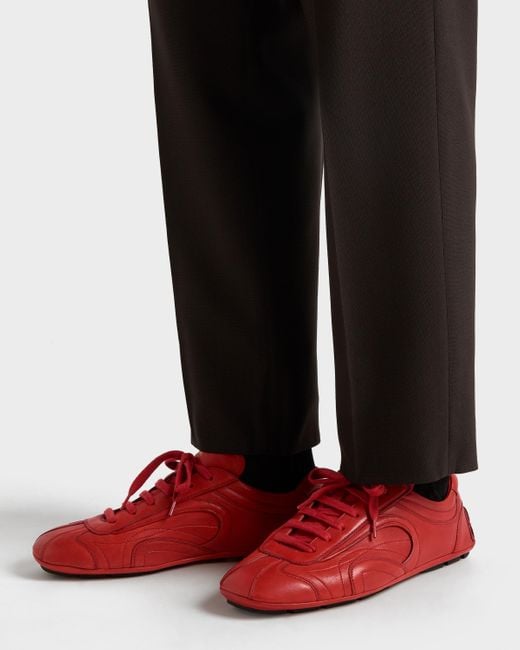 Prada Montecarlo Re-Edition 2005 Sneaker Aus Antikisiertem Nappaleder in Red für Herren