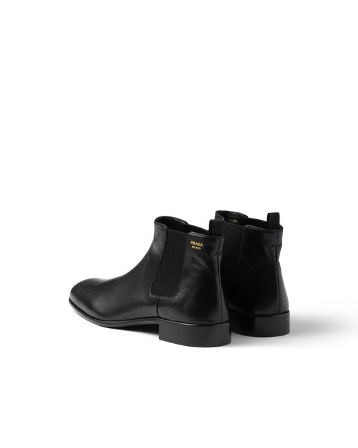 Prada Black Leather Booties