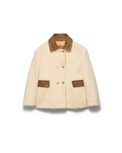 Prada Natural Double-Breasted Aspen Jacket