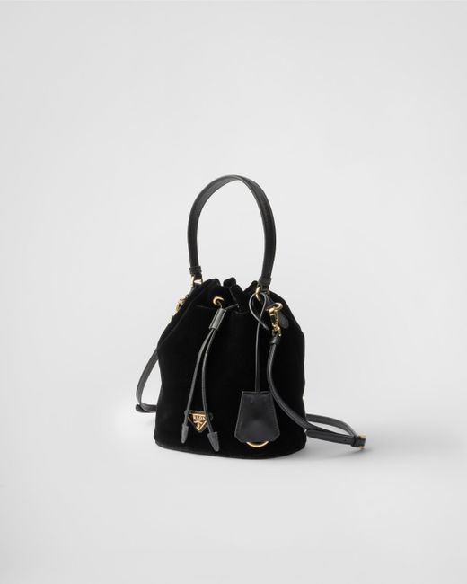 Prada Black Velvet Mini-Bag With Nappa Leather Details