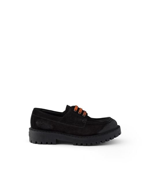 Prada Black Waxed Suede Lace-Up Shoes for men