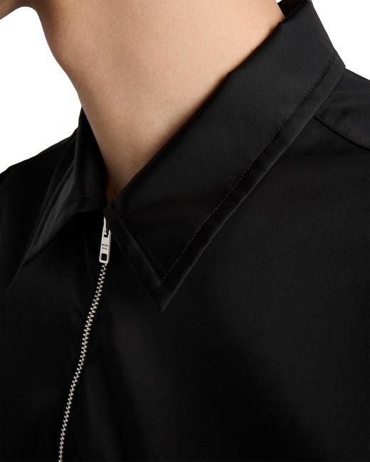 Prada Black Re-Nylon Zip-Up Oversized Shirt for men