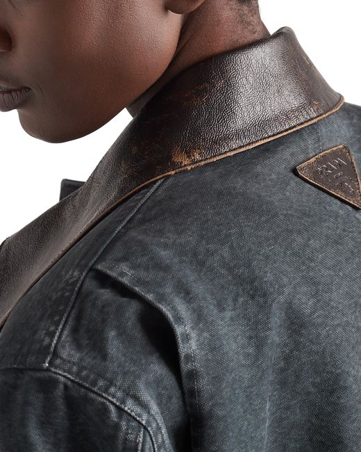 Prada Black Canvas Trucker Jacket