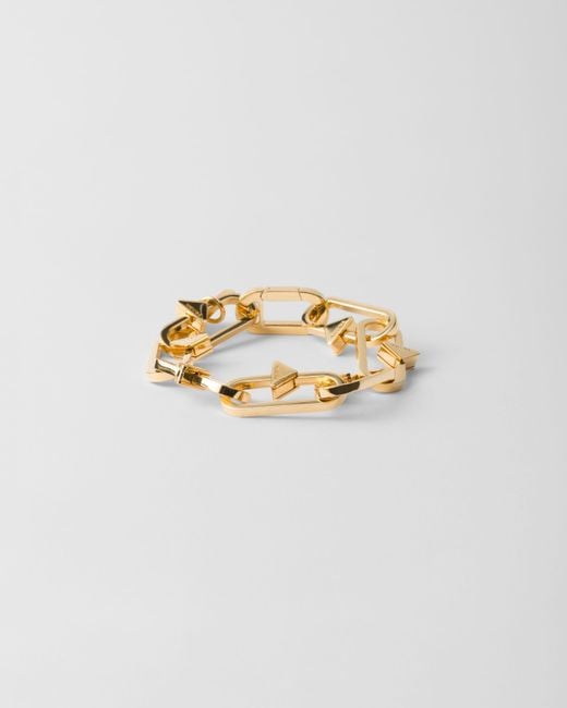 Bracelet En Métal Prada en coloris Metallic