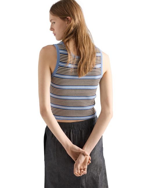 Prada Blue Cotton Knit Tank Top