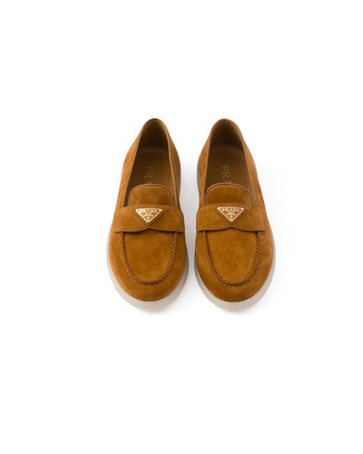 Prada Multicolor Suede Leather Loafers