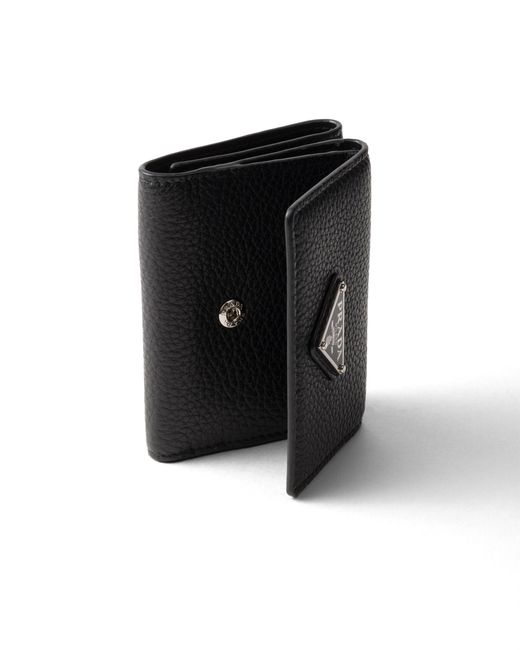 Prada Black Small Leather Wallet for men