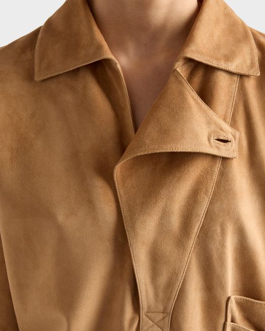 Prada Natural Blousonjacke Aus Wildleder