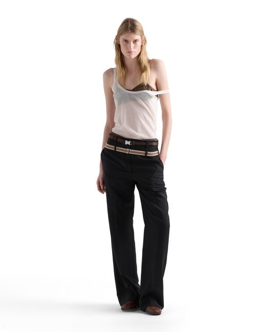 Prada Black Kid Mohair Pants
