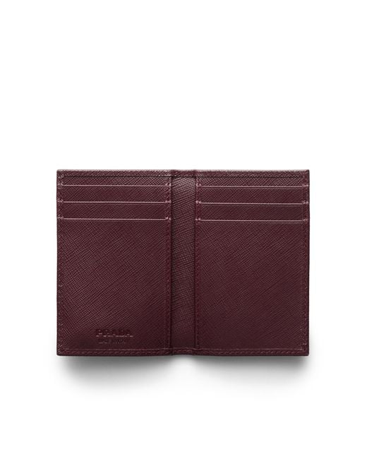 Prada Purple Saffiano Leather Card Holder for men