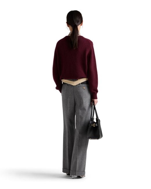 Prada Red Wool And Cashmere Crew-Neck Sweater