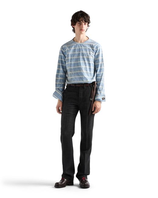 Prada Blue Cotton Shirt for men