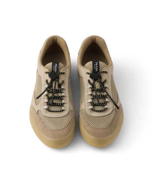 Prada Metallic Speedrock Mesh Fabric Sneakers