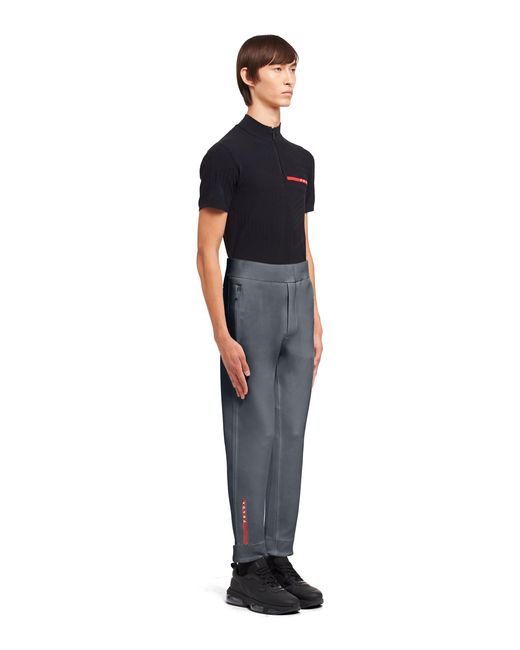 Prada Blue Recycled Double Jersey Pants for men