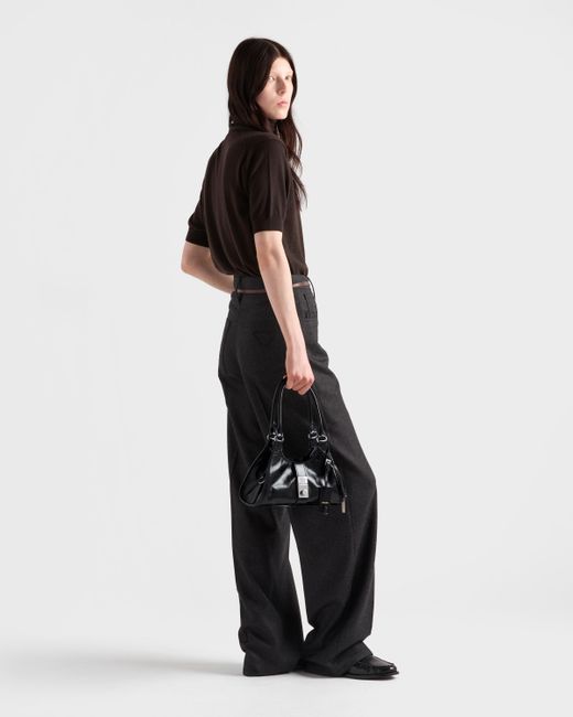 Prada Black Kleine Tote Bag Aus Leder