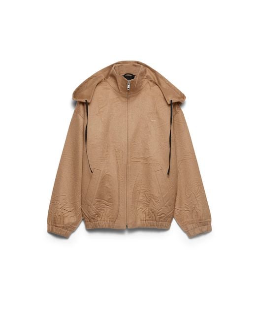 Prada Brown Camel-Hair Blouson Jacket