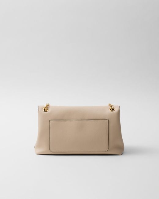 Prada Natural Medium Leather Shoulder Bag