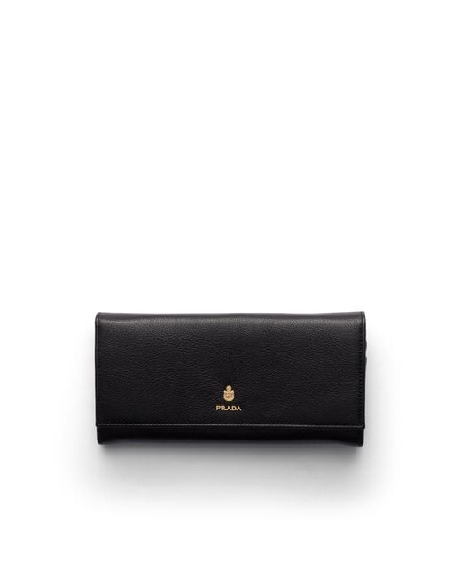 Prada Black Large Leather Wallet