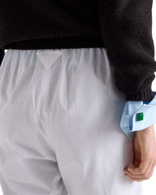Prada White Poplin Bermudas