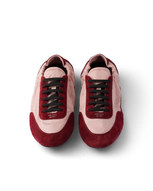 Prada Multicolor Collapse Re-Nylon And Suede Sneakers