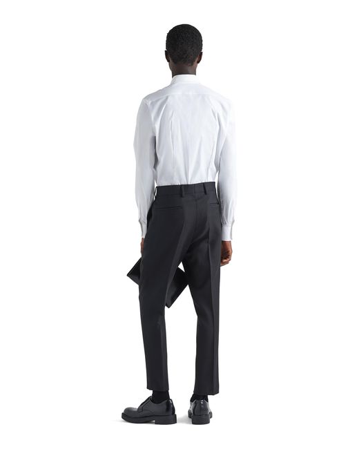 Prada White Stretch Cotton Shirt for men