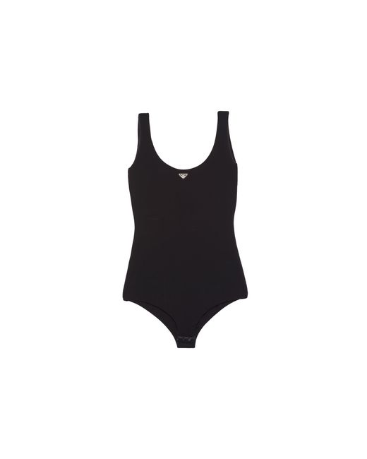 Prada Black Stretch Jersey Bodysuit