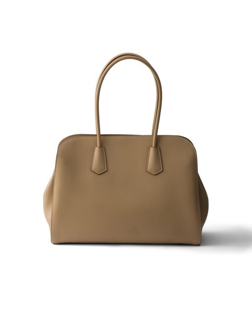 Prada Natural Large Leather Tote Bag