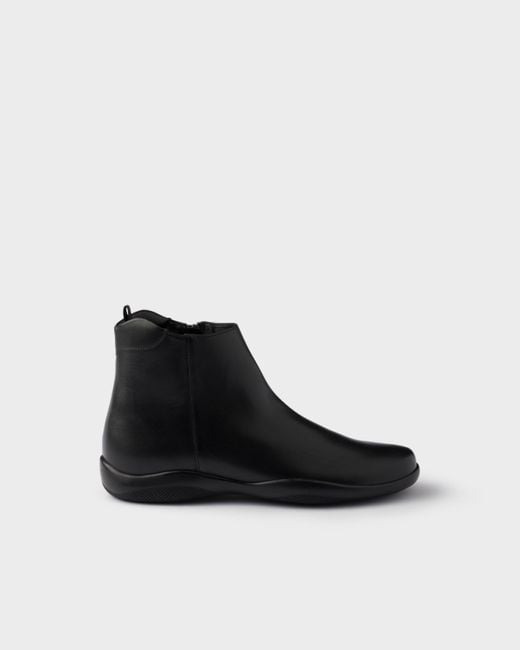 Prada Toblach Stiefeletten Aus Leder in Black für Herren