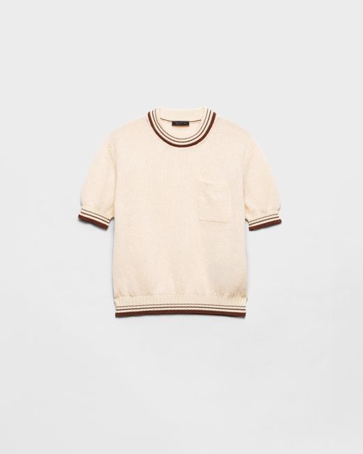 Maglia Girocollo di Prada in Natural da Uomo