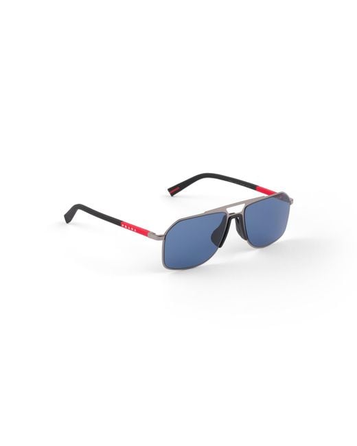 Prada Blue Linea Rossa Sunglasses for men