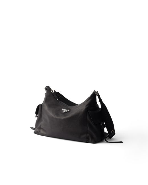 Prada Black Explore Leather Shoulder Bag for men
